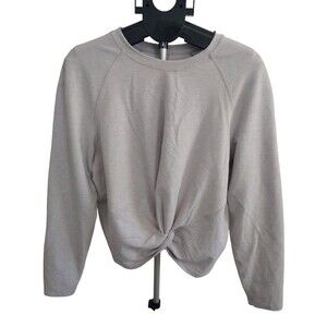 Athleta Edgy crisscross Cropped front small gray top Cozy Y2K Athletic